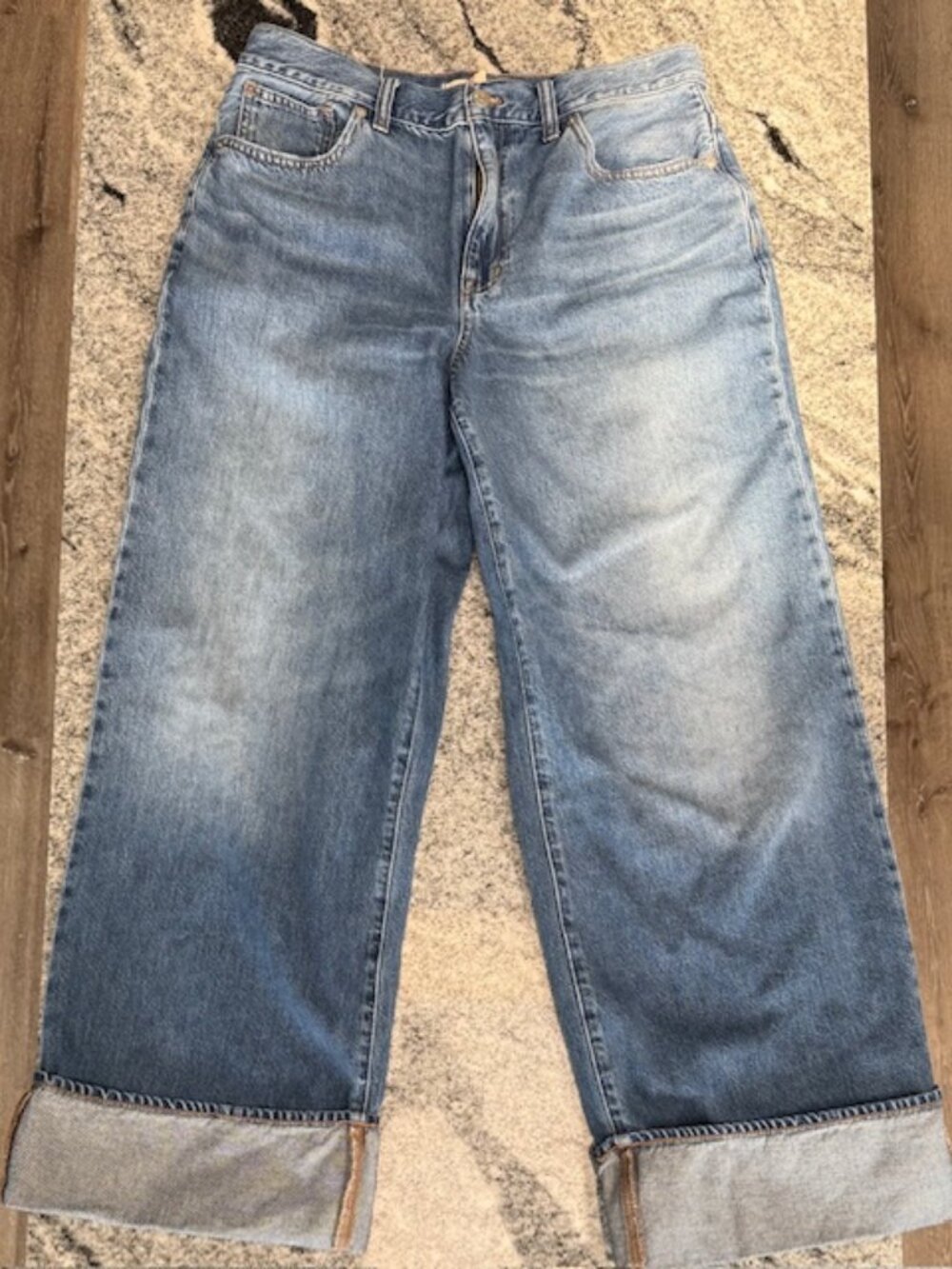 Madewell Curvy Superwide Leg Jeans Fannin Wash Wide Leg 30